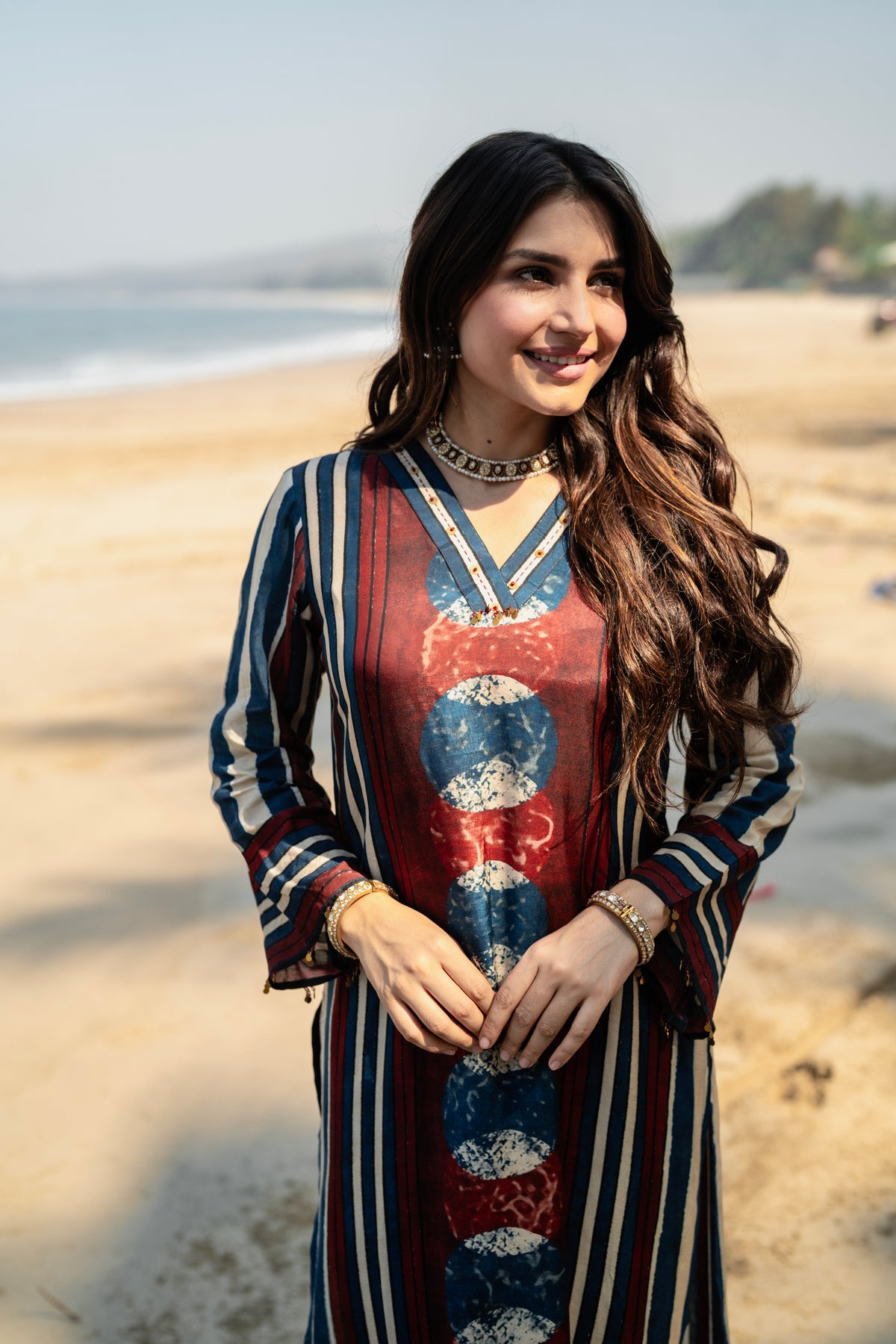 Chandrakala Indigo Maroon Kurta SetChandrakala Indigo Maroon Kurta Set