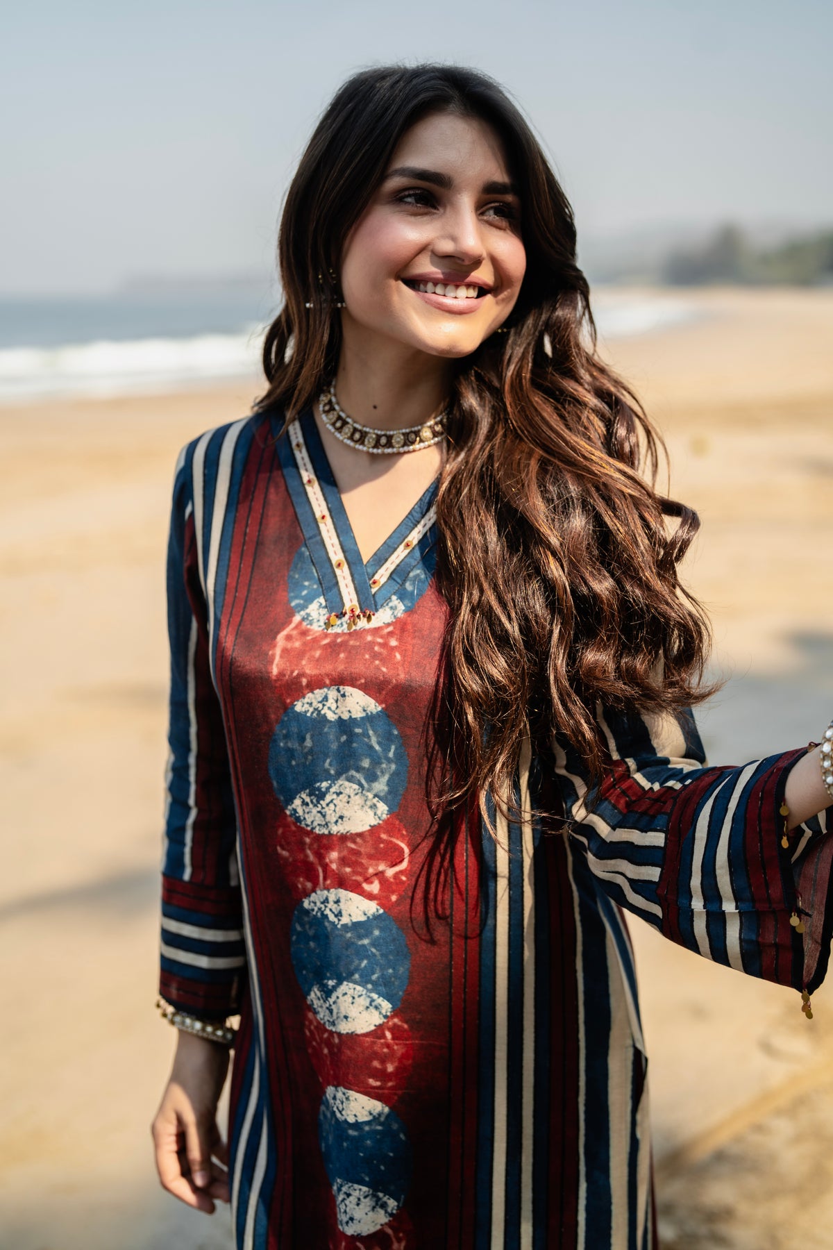Chandrakala Indigo Maroon Kurta SetChandrakala Indigo Maroon Kurta Set