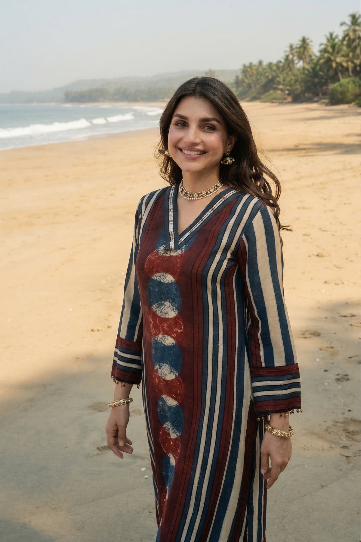 Chandrakala Indigo Maroon Kurta SetChandrakala Indigo Maroon Kurta Set