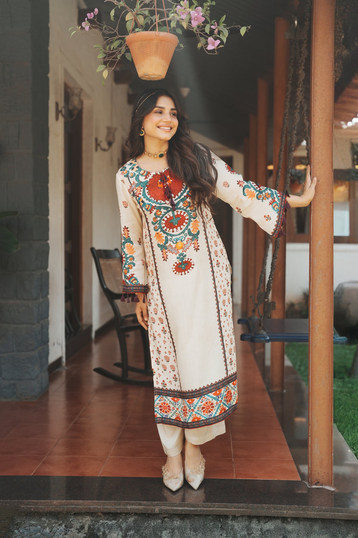 Rang Mahal Off White Muslin  Kurta Set