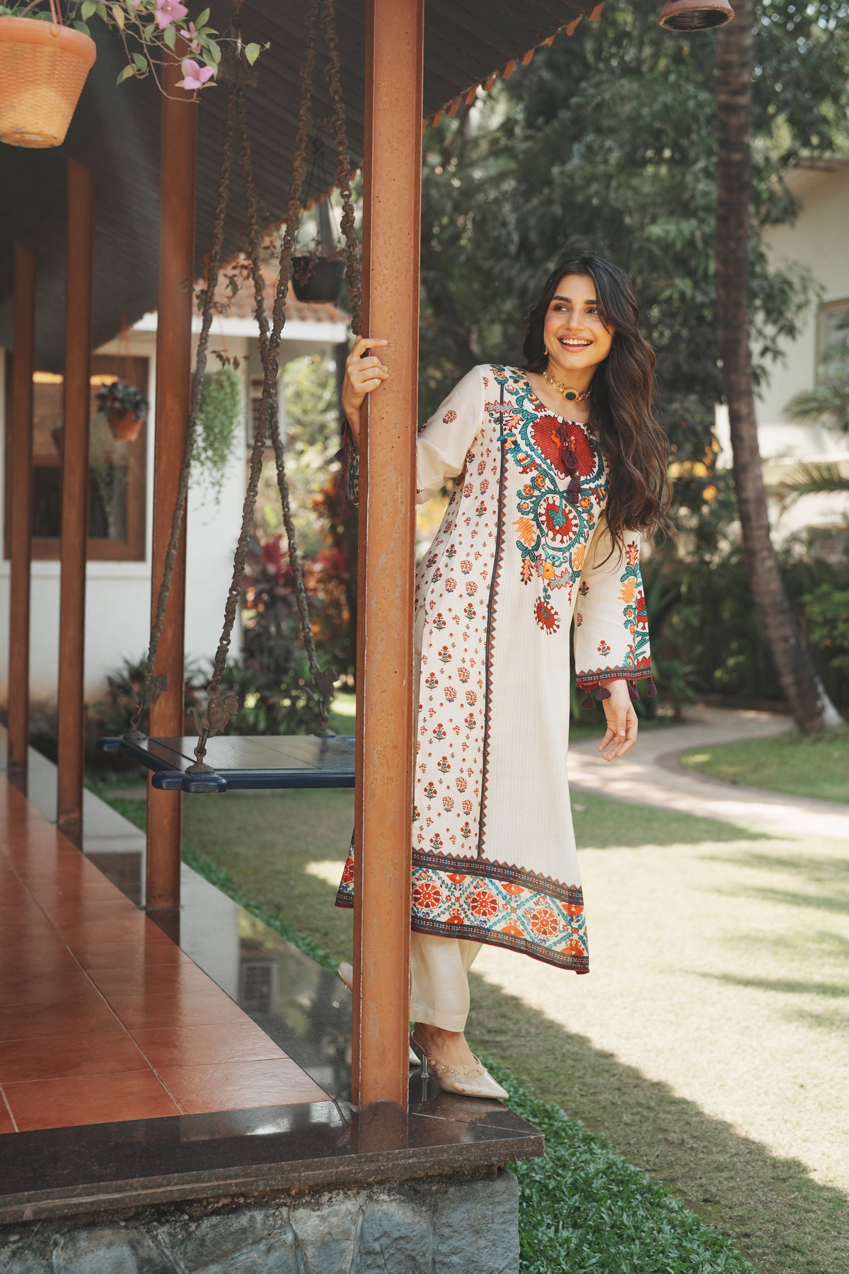 Rang Mahal Off White Muslin  Kurta Set