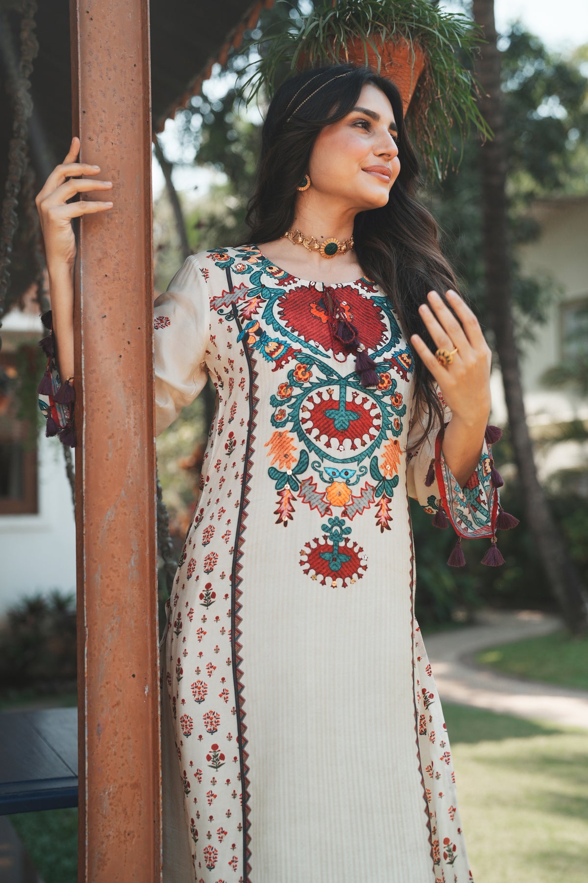 Rang Mahal Off White Muslin  Kurta Set