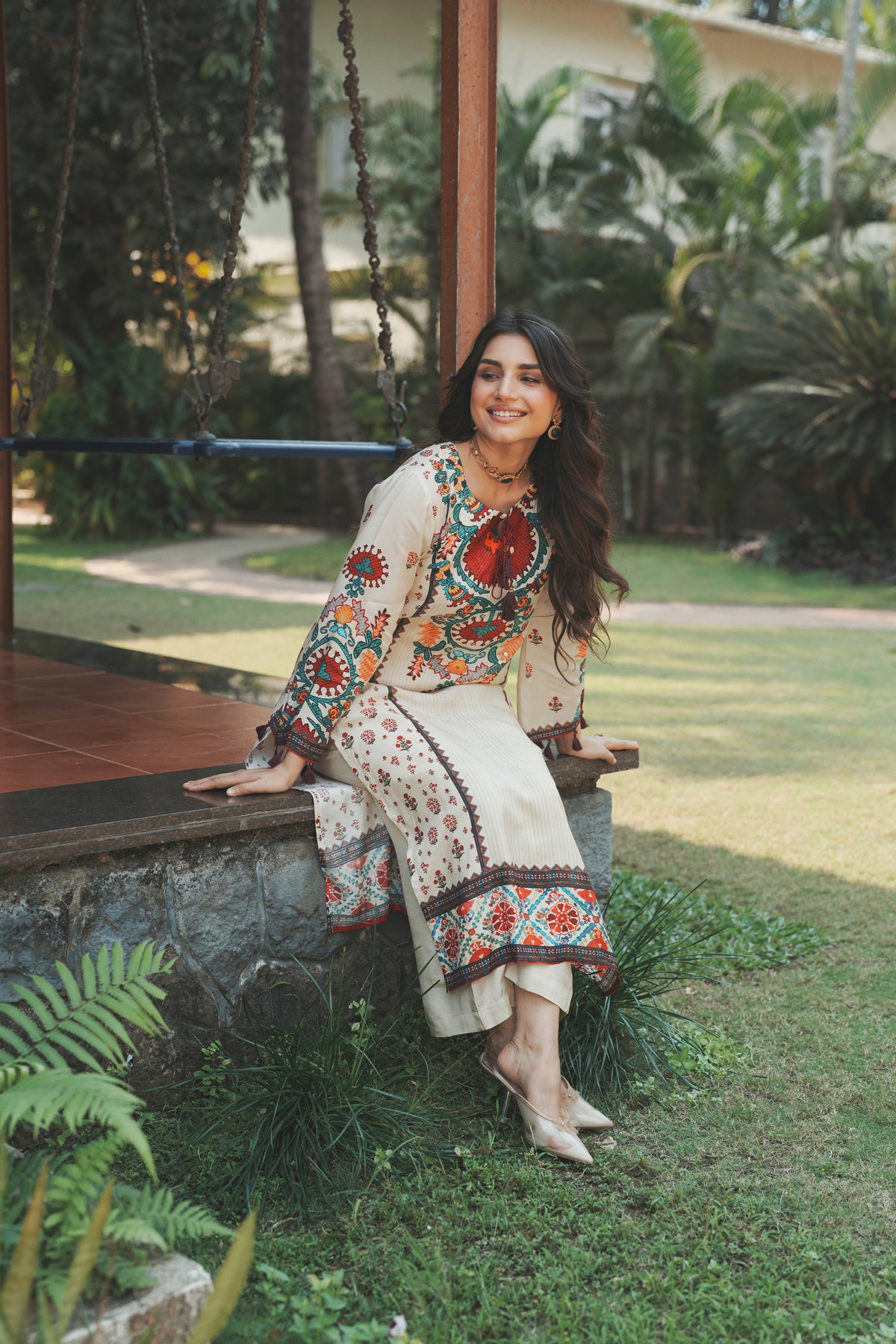 Rang Mahal Off White Muslin  Kurta Set