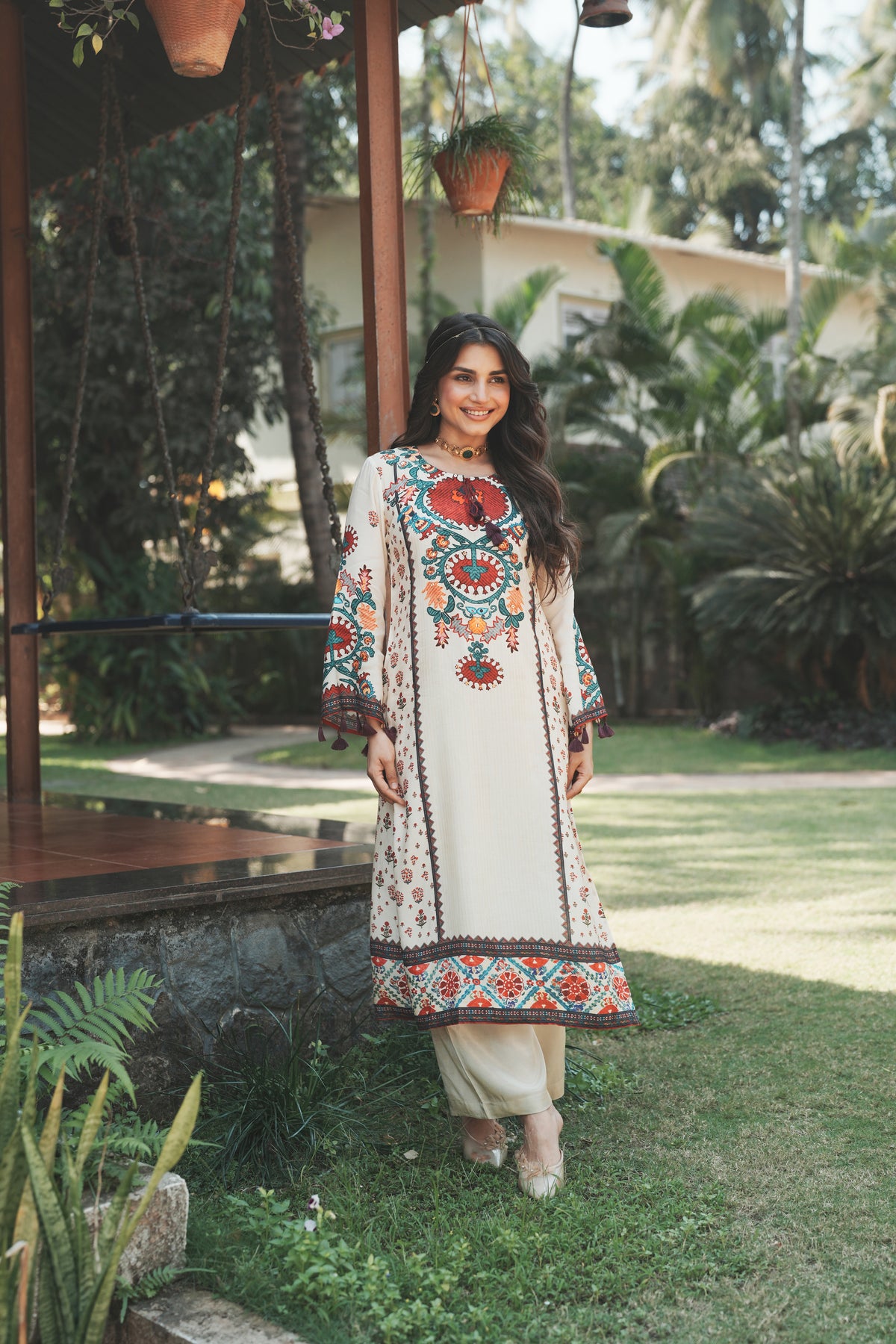Rang Mahal Off White Muslin  Kurta Set