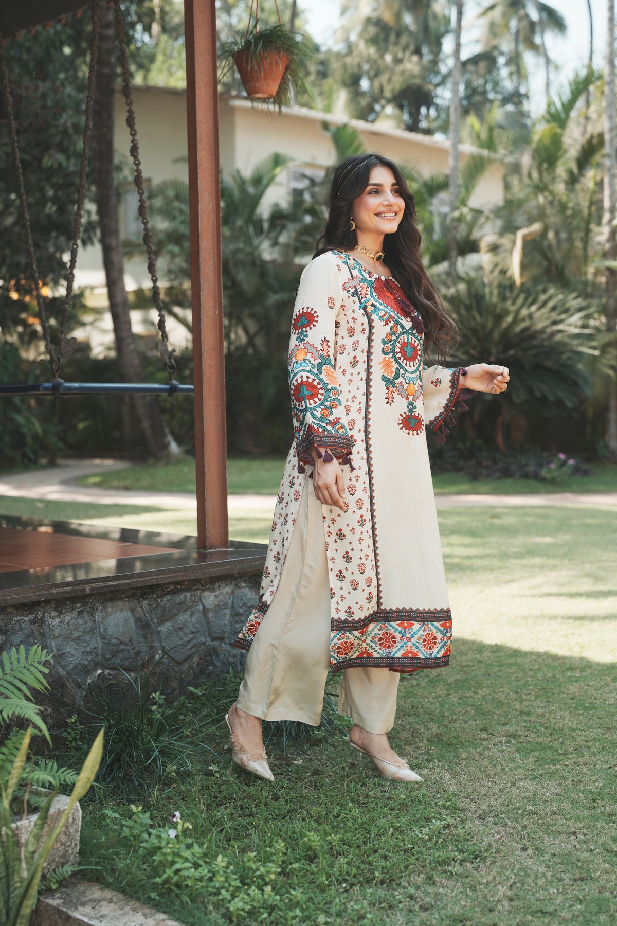 Rang Mahal Off White Muslin  Kurta Set
