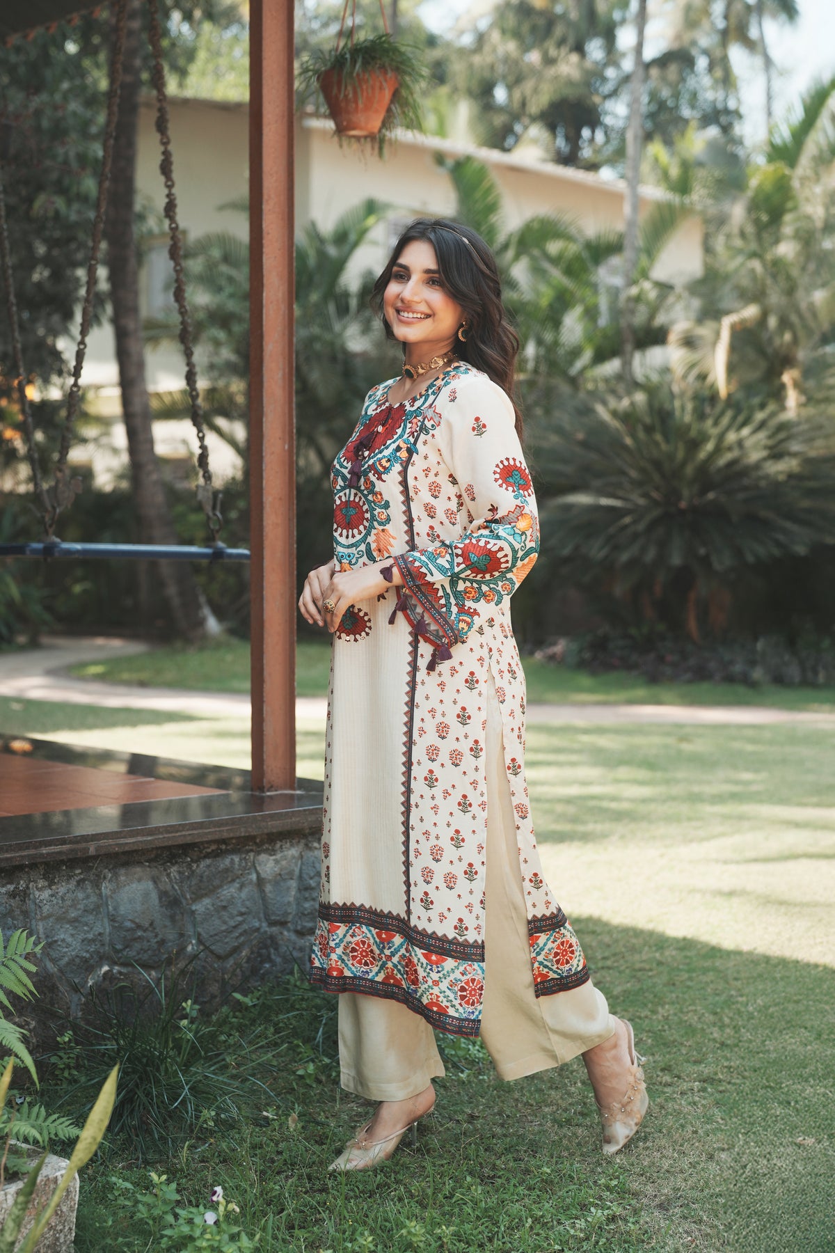 Rang Mahal Off White Muslin  Kurta Set