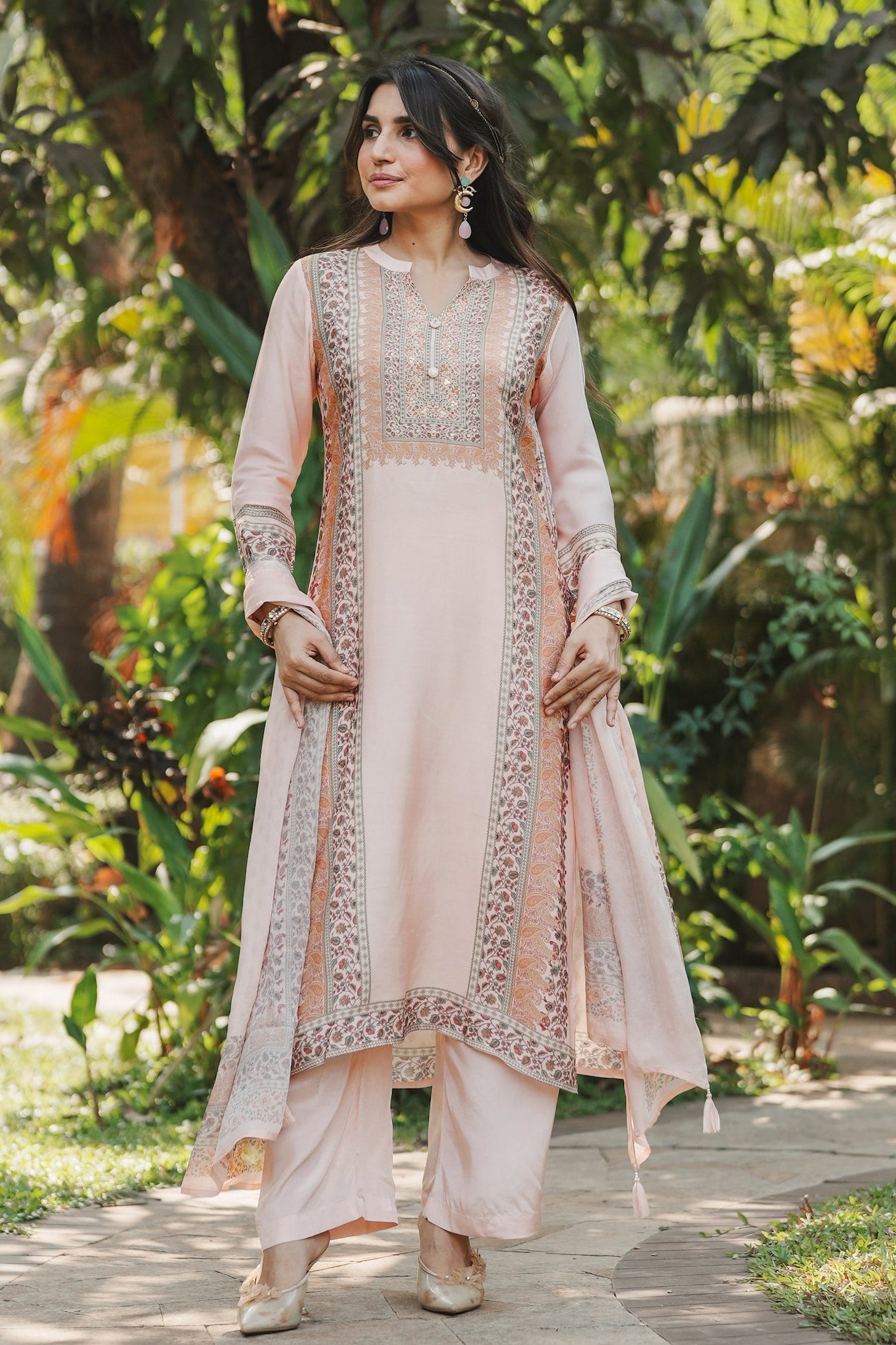 Noor Blush Pink Muslin Suit Set