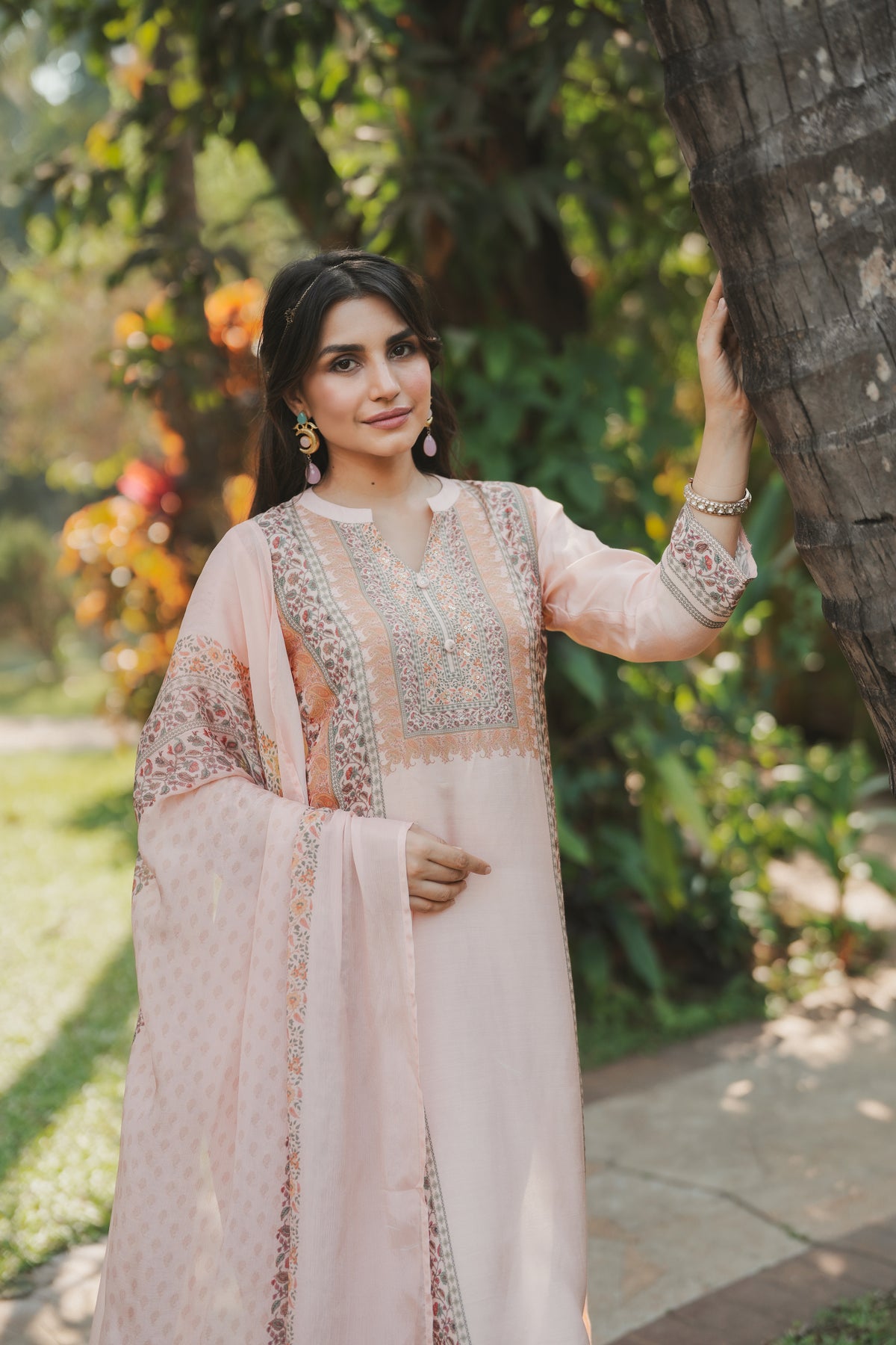 Noor Blush Pink Muslin Suit Set