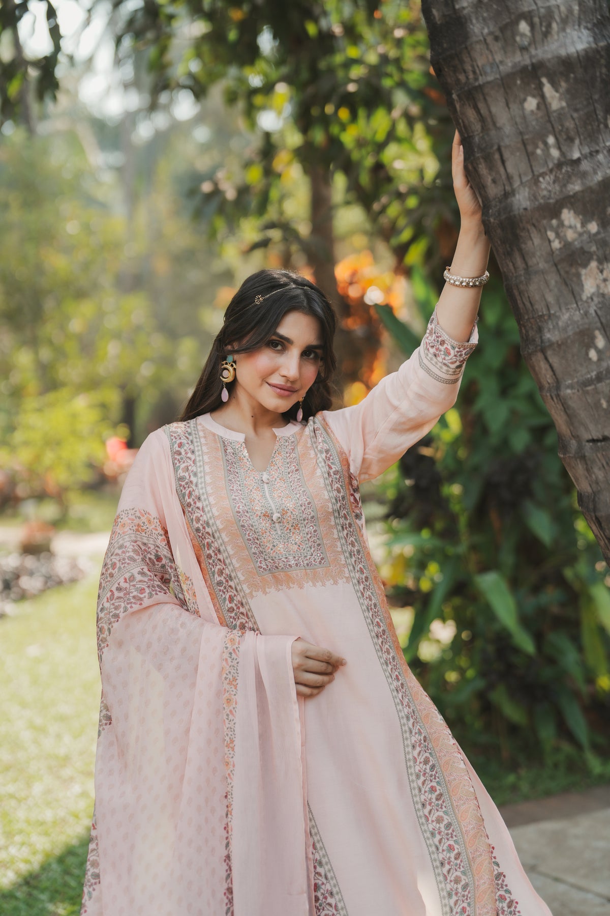 Noor Blush Pink Muslin Suit Set
