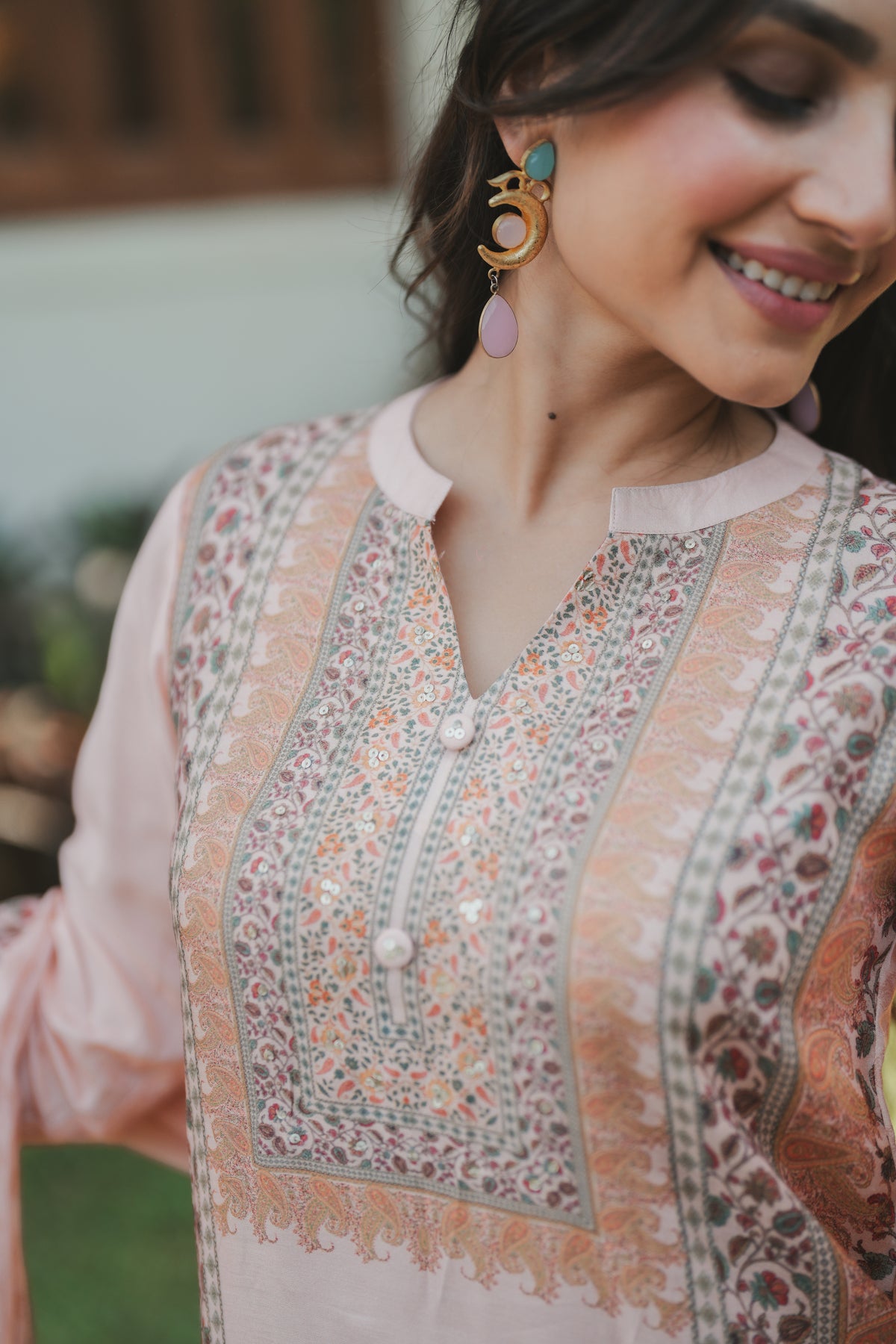Noor Blush Pink Muslin Suit Set