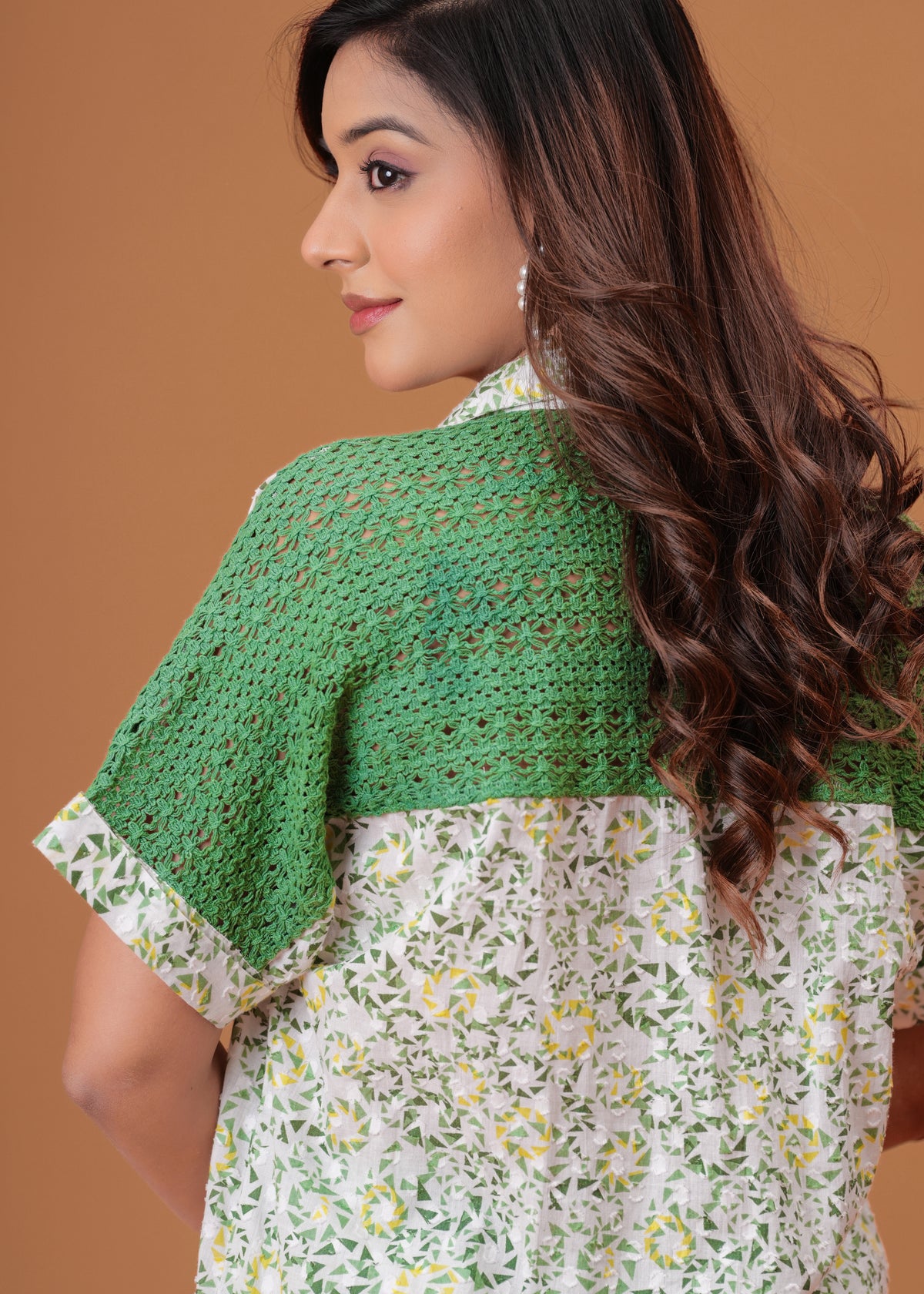 Spring Green Cotton Kurta Set with Back Lace