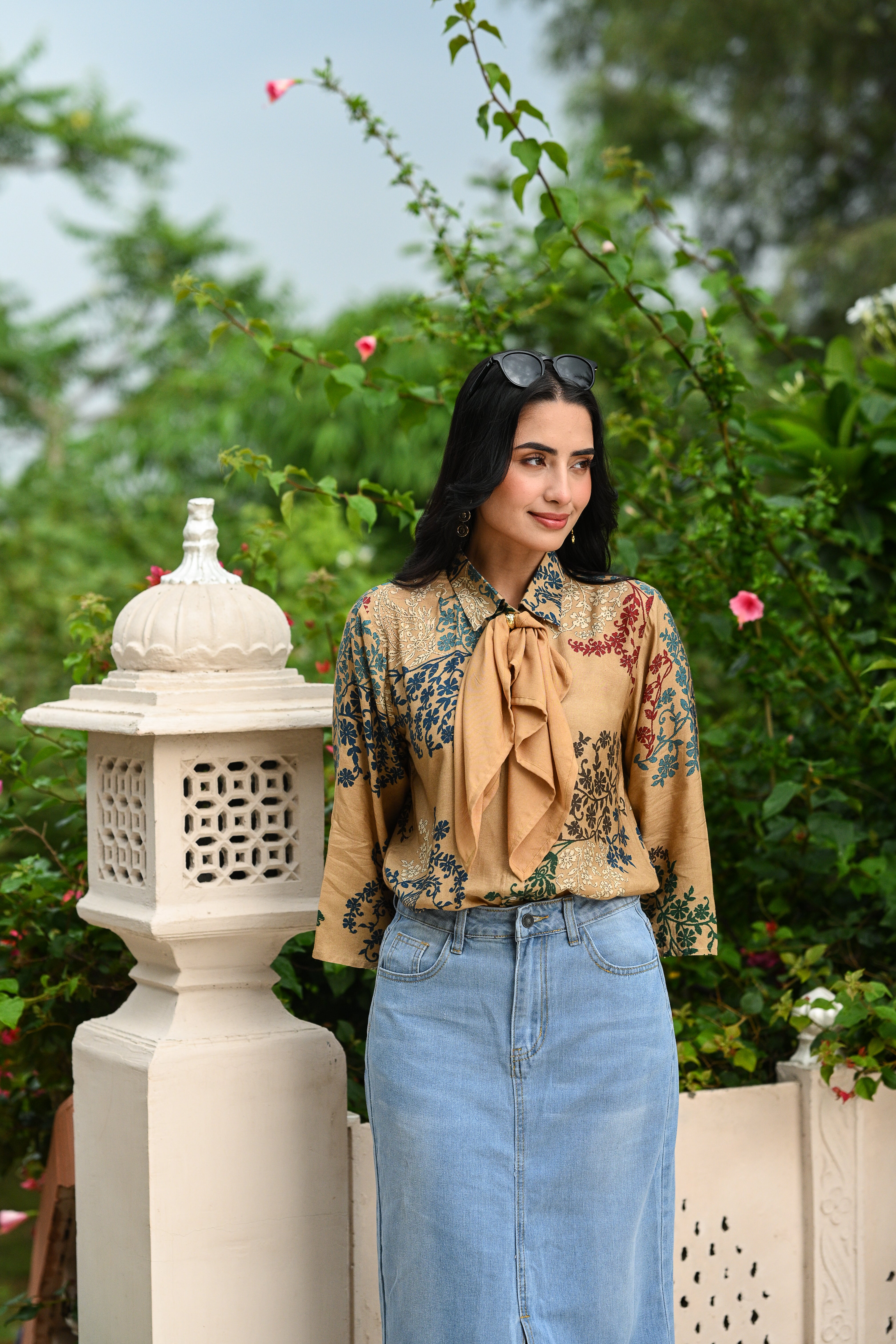 Multicoloured Block Print Muslin Shirt