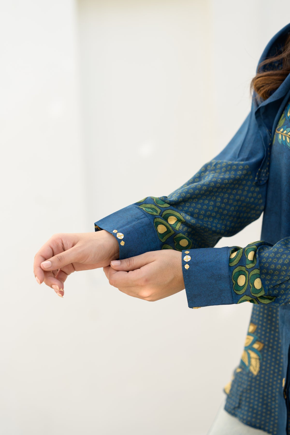 Nila Kalamkari Shirt — Teal