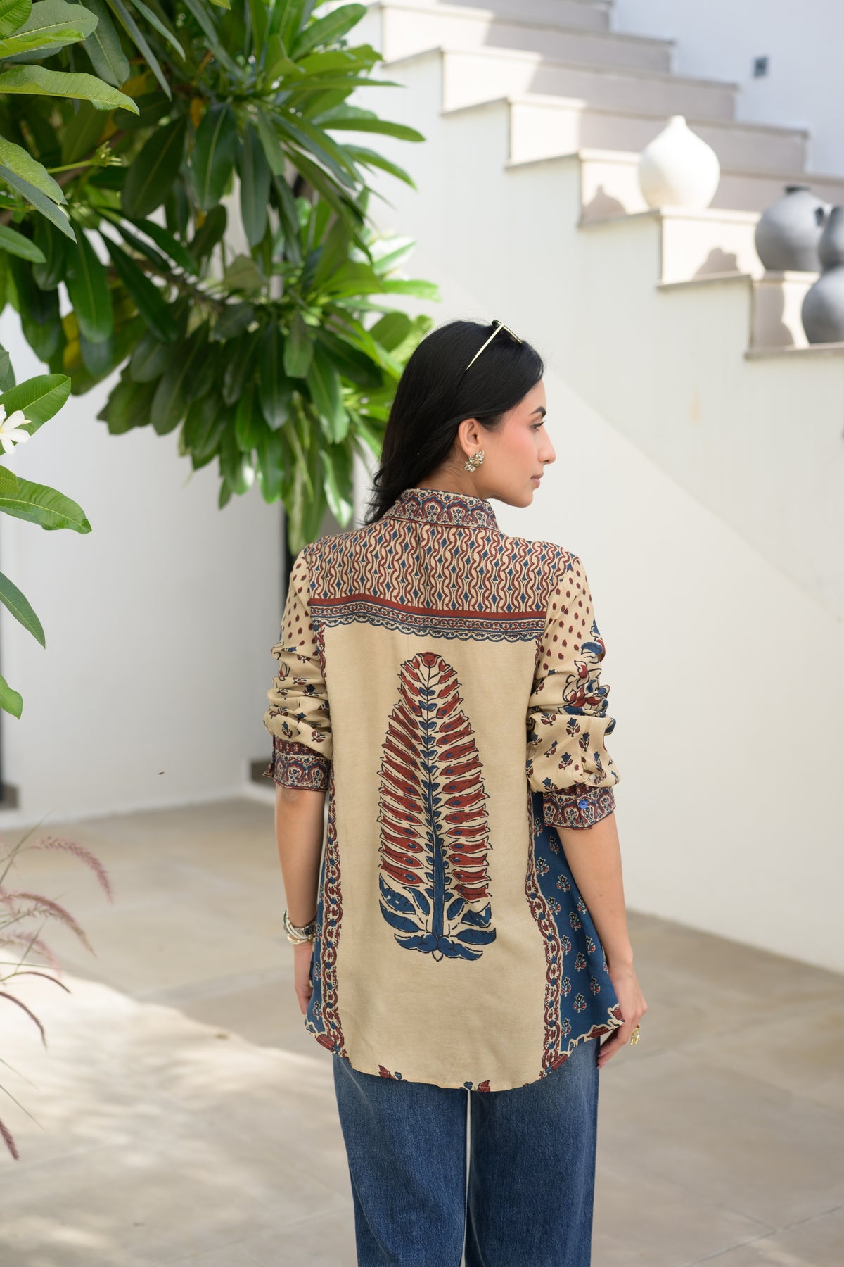 Block Placement Print Muslin Top