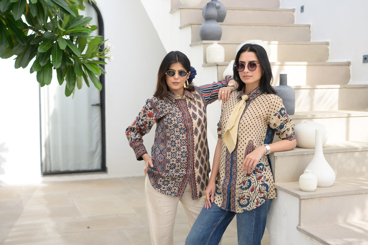 Block Placement Print Muslin Top