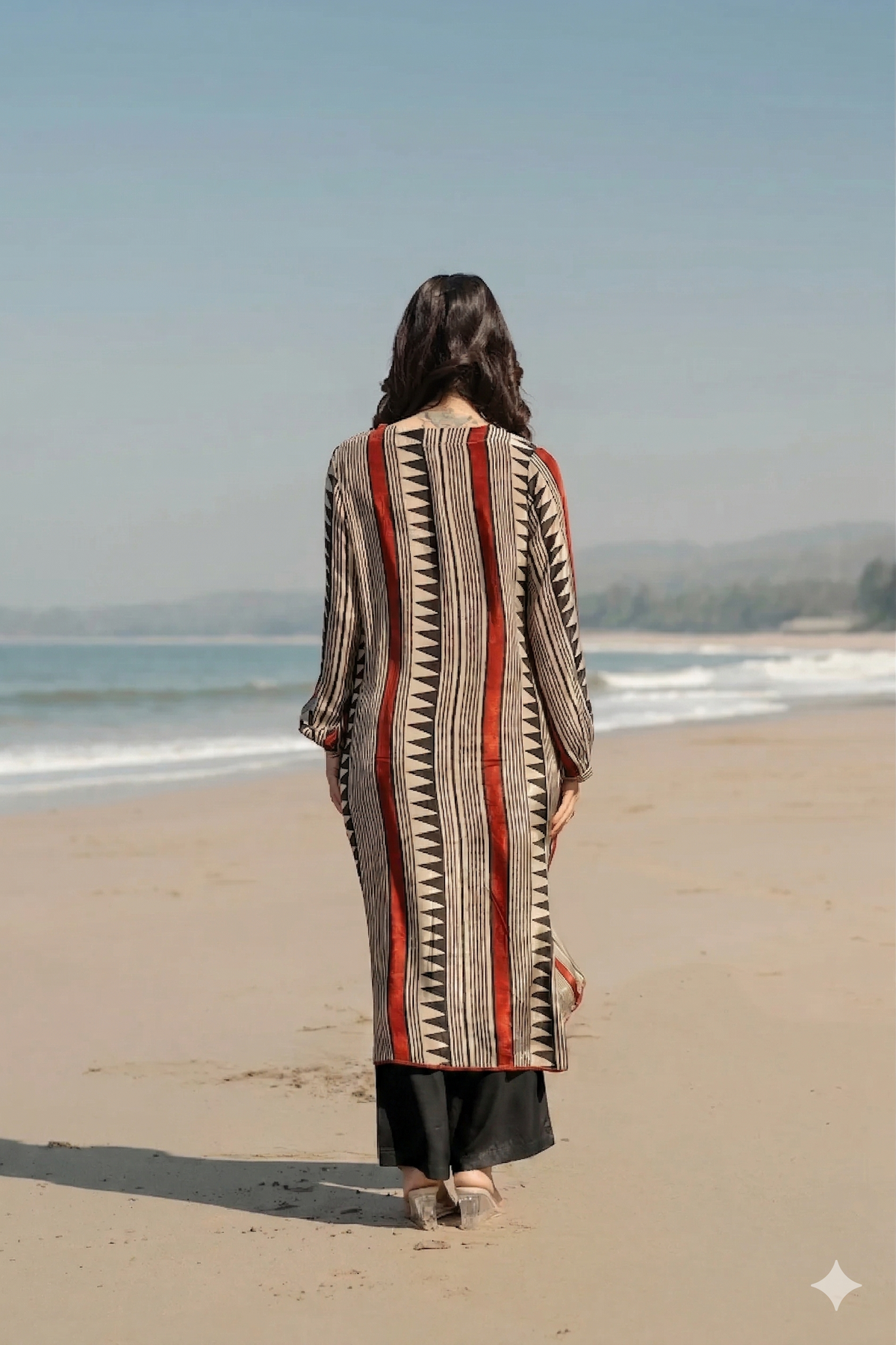 Beige with Red and Black Noor Kurta Set