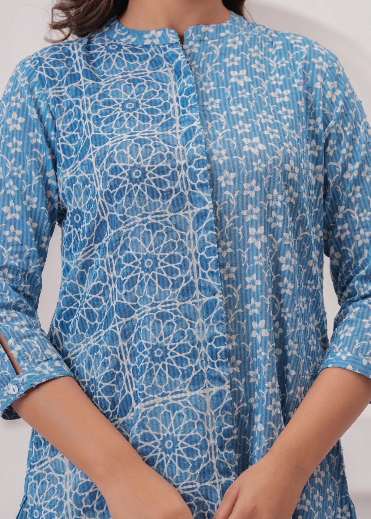 Blue Indigo Block Print Summer Dress
