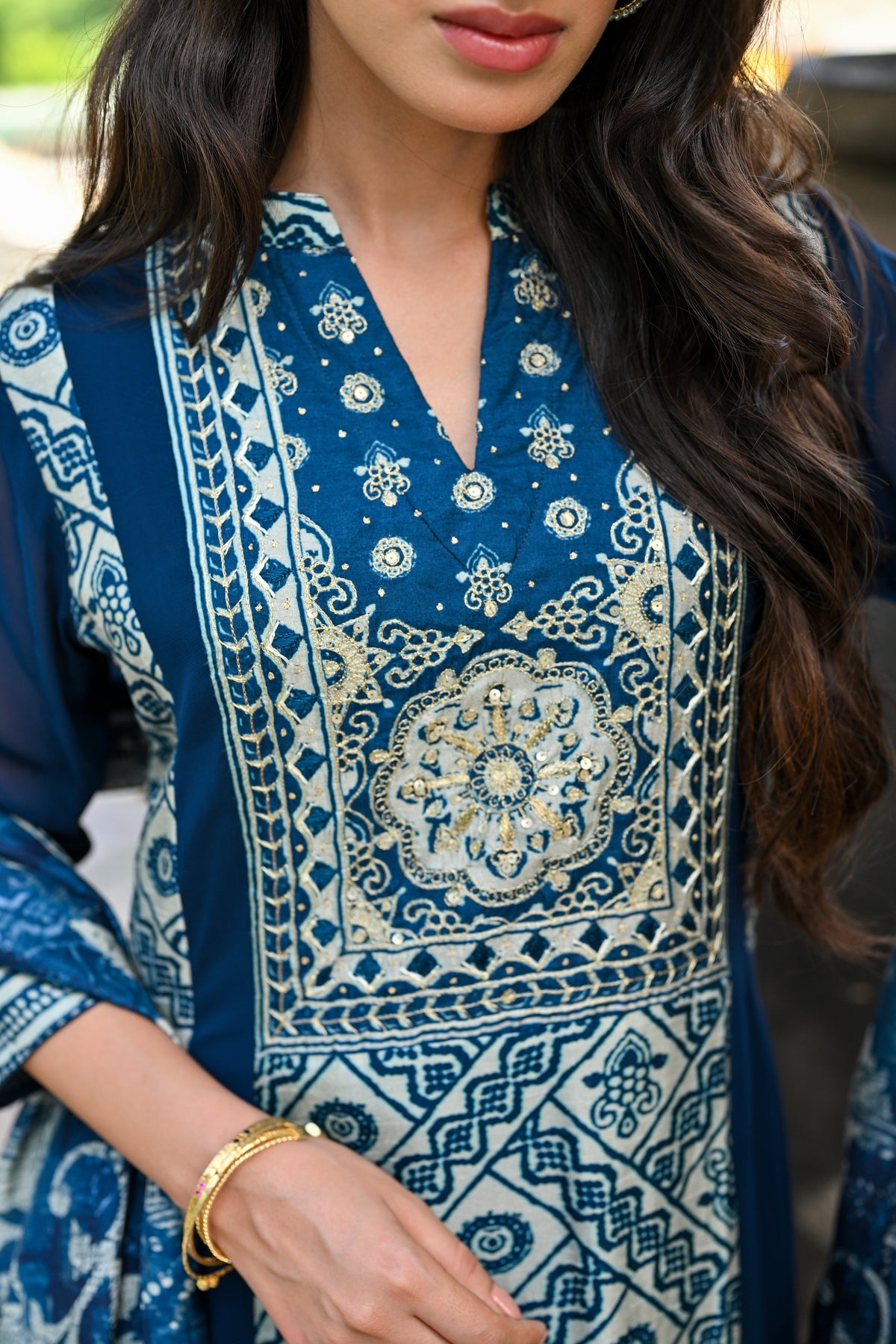 Royal Blue Shehzadi Anarkali Georgette Suit Set