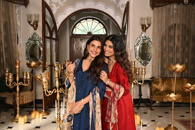 Shubh Blue Kalamkari Dupatta Suit Set