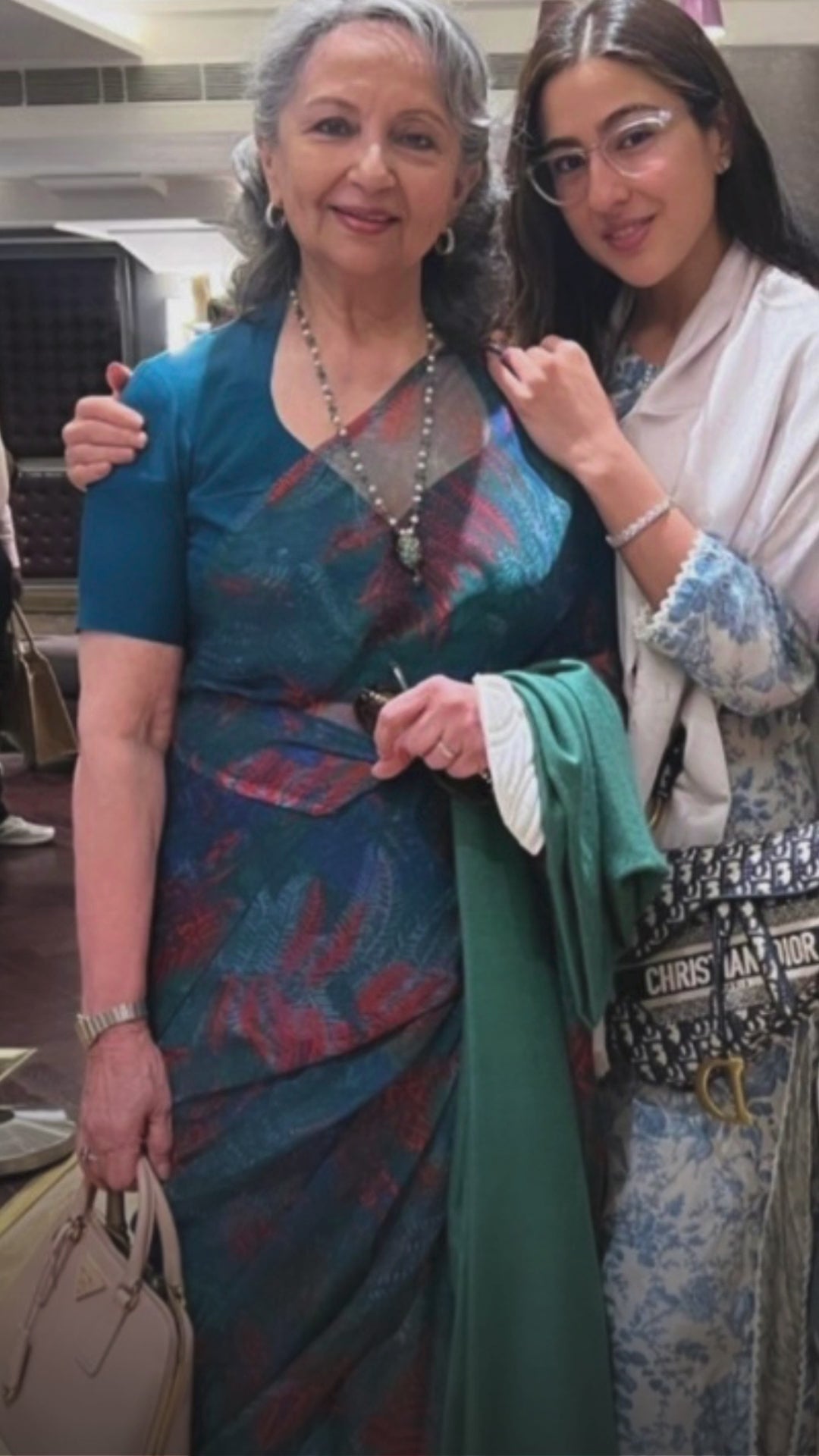 Sara Ali Khan in Icy Blue Floral Kurta Set