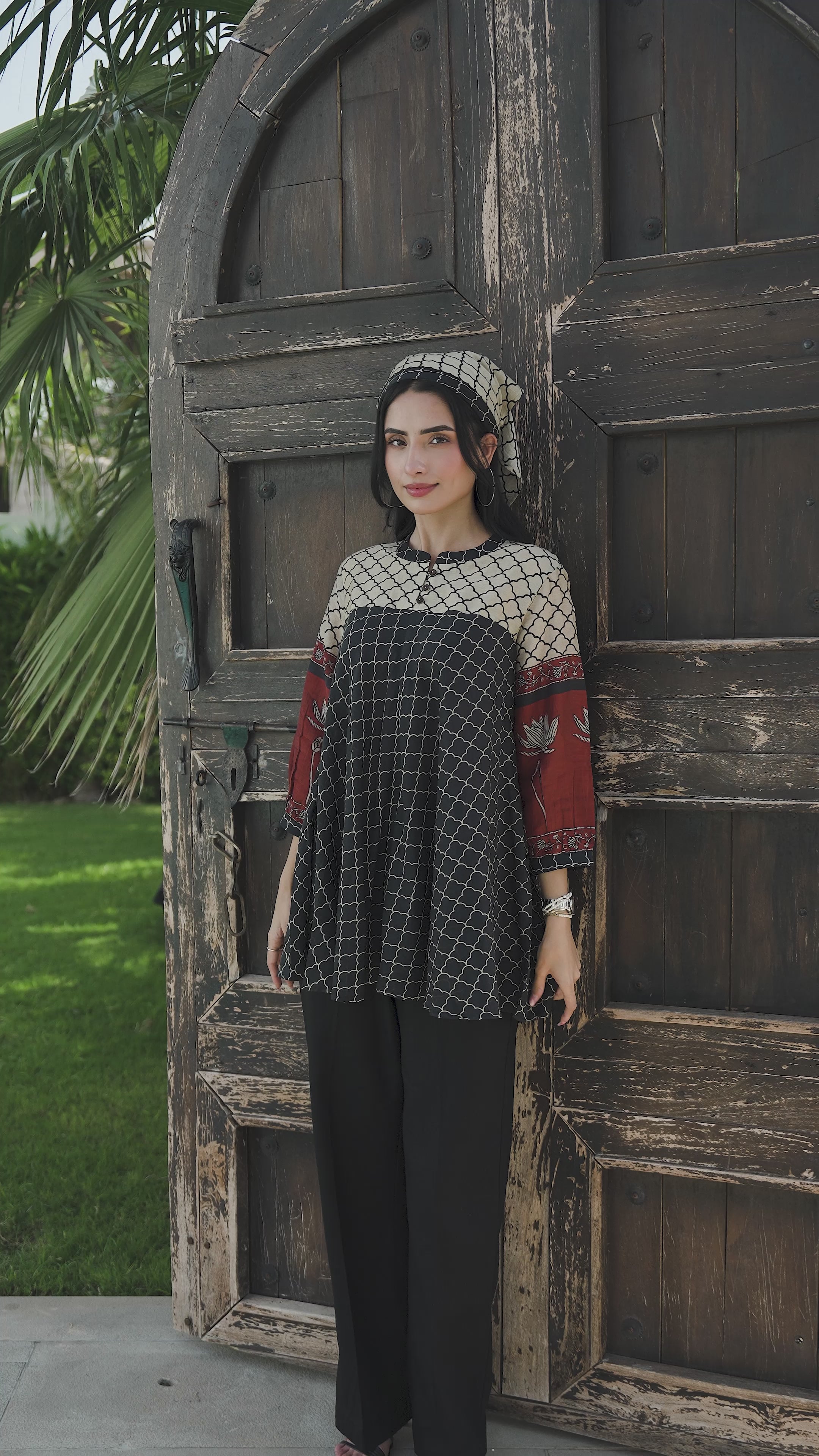 Chevron Ajrakh Hand Block Print Top