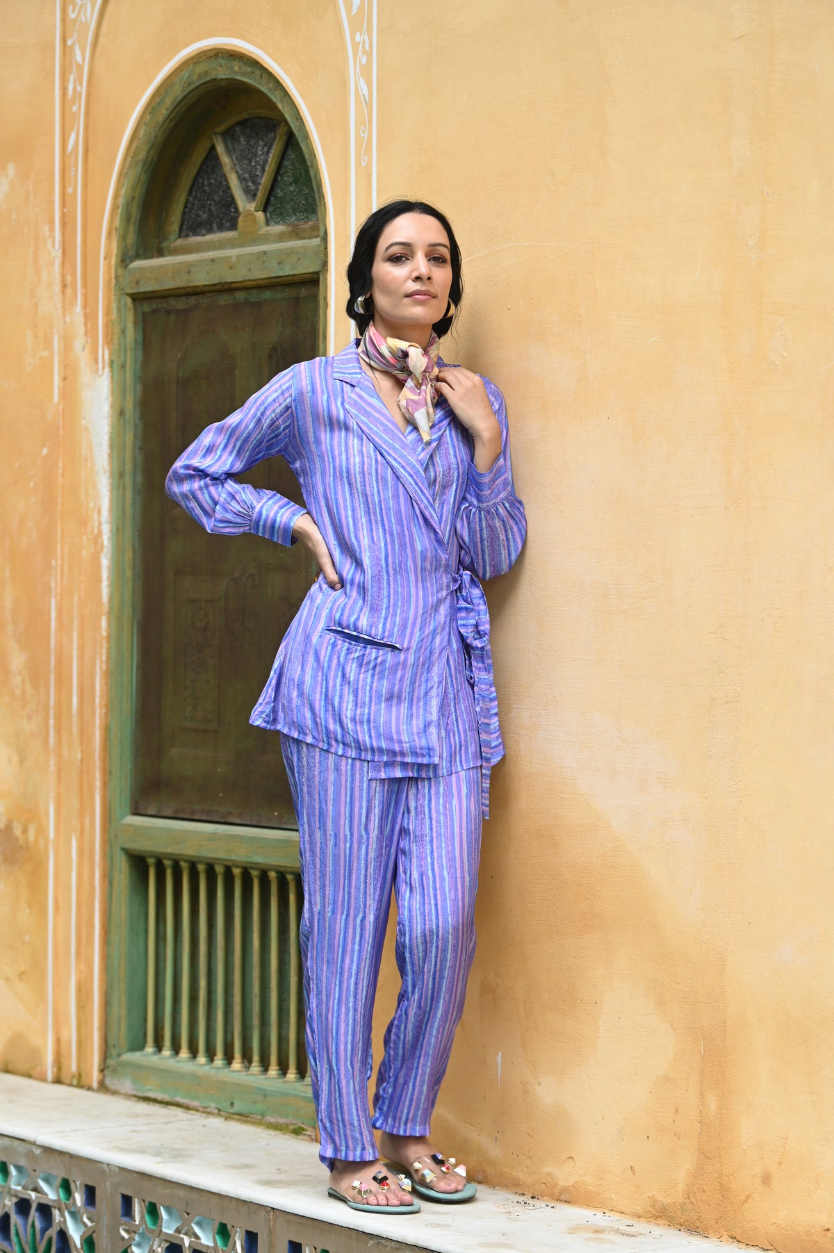 Purple Popping Muslin Co-ord Set