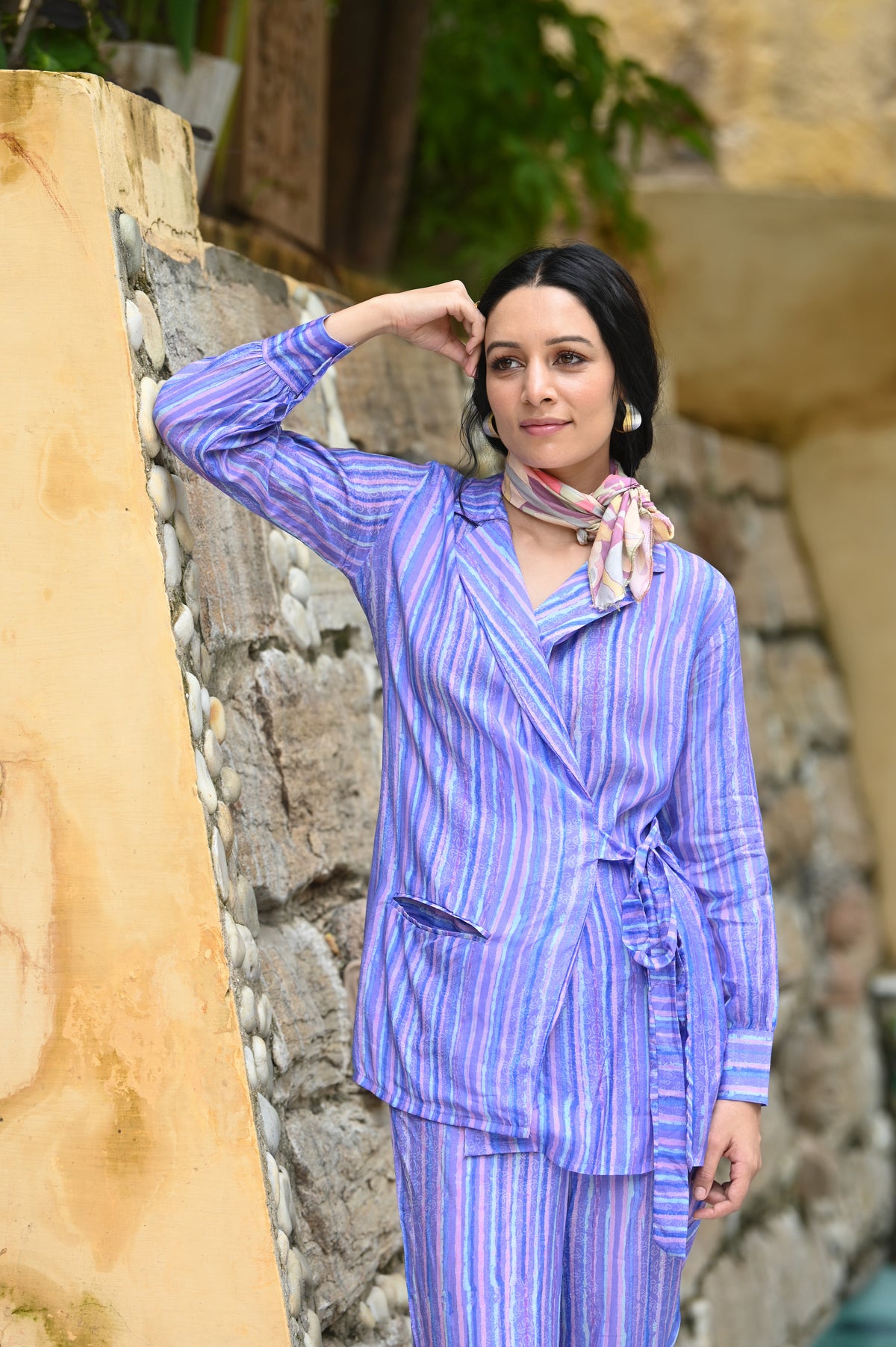 Purple Popping Muslin Co-ord Set