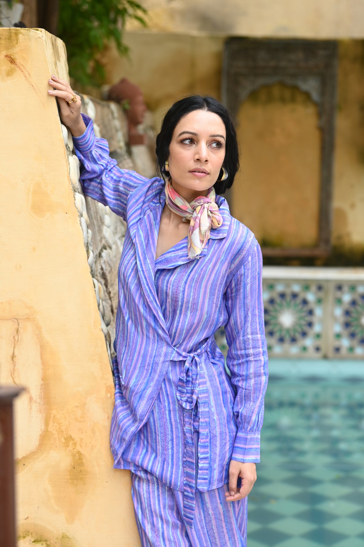 Purple Popping Muslin Co-ord Set