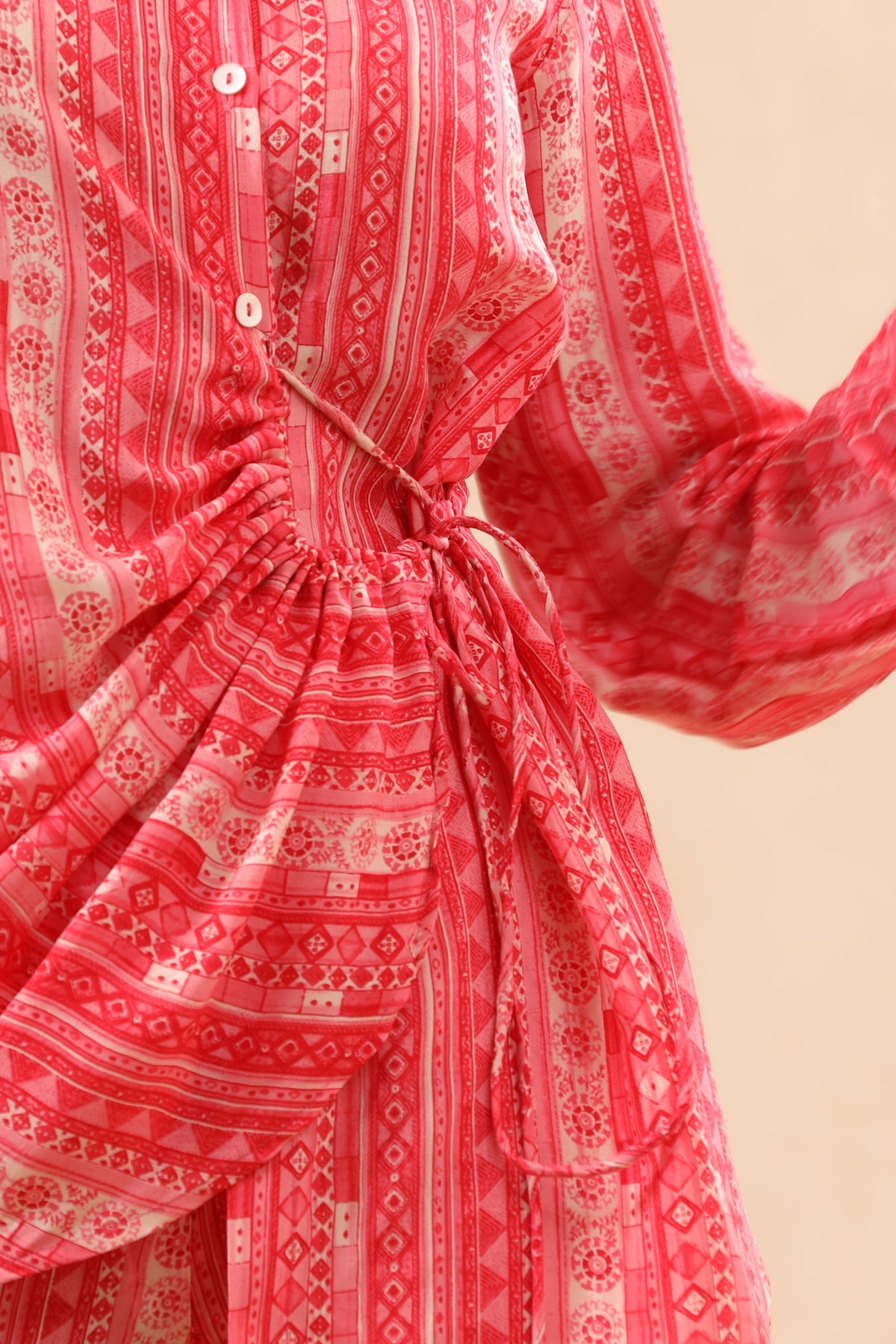 Pink Lining Loop Pattern Co-ord Set